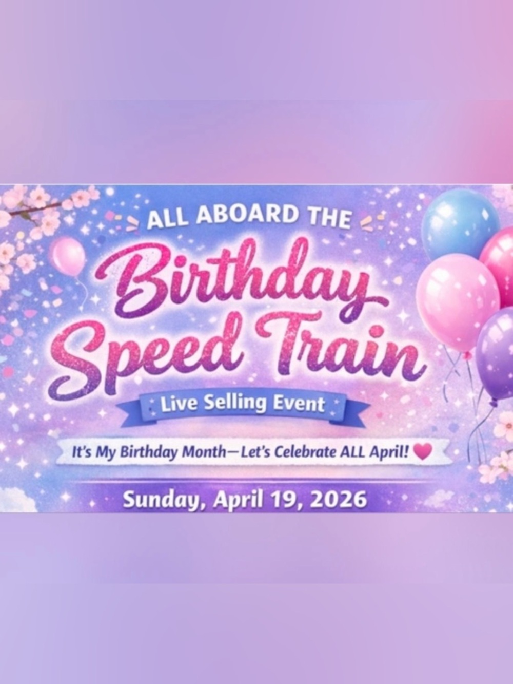 The Power of 10 Speed Train!!
Sunday April 19, 4PM- 7PM(EST)
My slot 5:50-6p CST